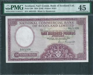 Scotland National Commercial Bank Of Scotland £100 P268 1959 Pmg 45