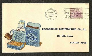 Usa Scott 732 Nra Stamp Providence Rhode Island Edgeworth Tobacco Ad Cover 1933