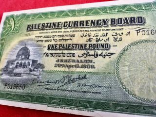 Palestine 1 Pound British Mandate Banknote April 1939 Jerusalem 3