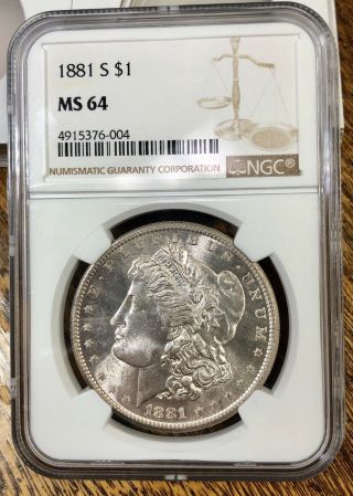 1881 S Morgan Dollar Ngc Ms64 Dmpl Reverse