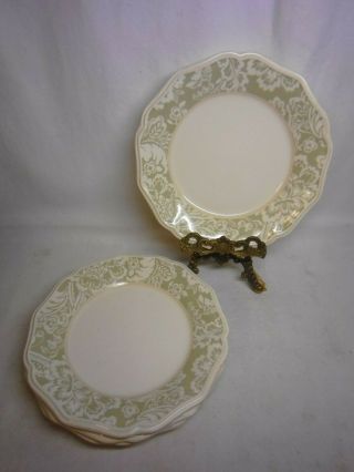Lenox Accoutrements Charlotte Green 8 1/2 " Anna Griffin 4 Plates