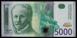 Yugoslavia (p159a) 5000 Dinara 2002 Unc Scarce