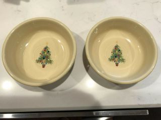Set Of 2 Fiestaware Christmas Tree Cereal Bowls