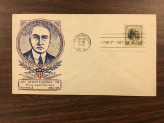 {bj Stamps} 833 $2 Prexy Harding Fdc W/ Washington Stamp Exchange.  Unaddressed.