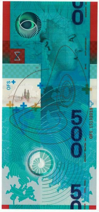 - - - - Test Note / Polymer Test Banknote Orell Füssli / " 500 " Commemorative - - - -
