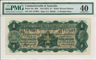 Commonwealth Of Australia Australia 1 Pound Nd (1927) S/no 757xx7 Pmg 40
