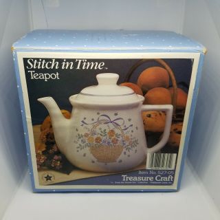 Stitch In Time Teapot Treasure Craft Auntie Em Vtg 1986 Hallmark Vintage Nib