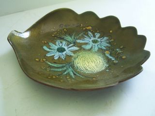 SASCHA BRASTOFF Enamel on Copper Decorative Display Plate Flowers SIGNED 2