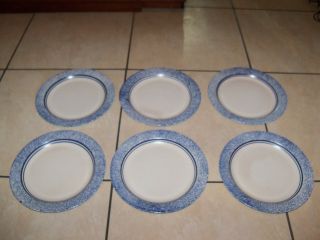 Set Of 6 Pfaltzgraff Seaspray Dinner Plates 10 1/2 "