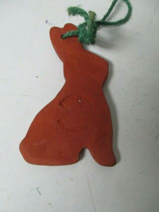 Ned Foltz Redware Pottery Christmas Ornament - Sitting Rabbit 2