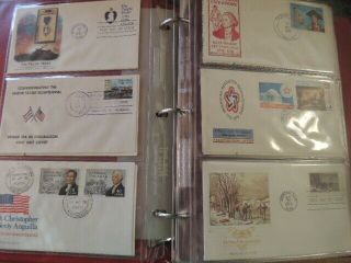 Fleetwood Album with 135 mostly First Day Covers and post cards,  US & WW,  1970s 2