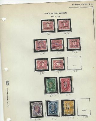 U.  S.  Future Delivery Revenue Stamps From The Early 1900 