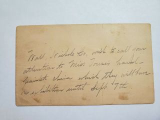 1898 Hilo Hawai Wall Nichols Co Hand Painted China Message Postal Card 2