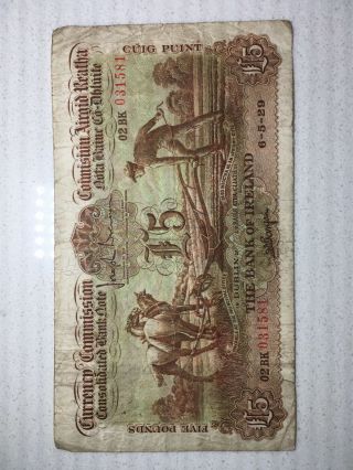 Ploughman 5 Pounds The Bank Of Ireland 1929 Rare