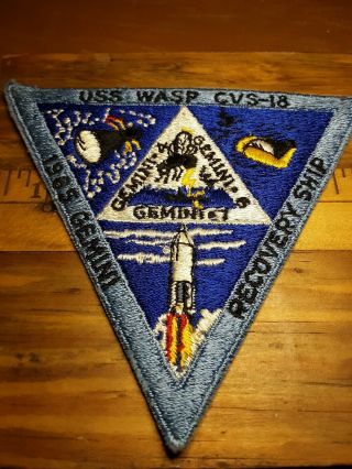 Uss Wasp Cvs Gvs 1965 Gemini Recovery Ship Patch Vintage Nasa Space Exploration