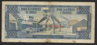 Burundi 5000 francs 1 - 4 - 1968 P26 Président Micombero scarce note, 2