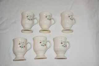 Pfaltzgraff Winterberry Set Of Six Pedestal Footed Mugs
