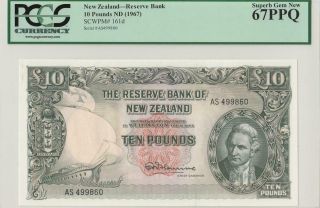 1967 Zealand 10 Pounds Consecutive 2 Of 2 ( (pcgs 67 Ppq))