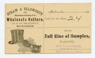 Hatters Postmarked 1891 Government Ux Postal Card Milwaukee Wisconsin