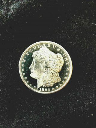 1880 S Morgan Silver Dollar.  Looks Ms/bu Dmpl.  Uncirculated Coin.