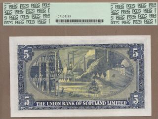 SCOTLAND: 5 Pounds Banknote,  (UNC GEM PCGS67),  P - S817a,  03.  11.  1952,  No Rese 2