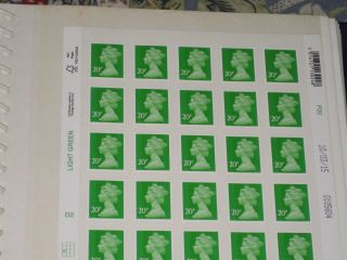 Full Sheet Of 25 Twenty Pence 20p Stamps Dated 10/03/15 M15l -