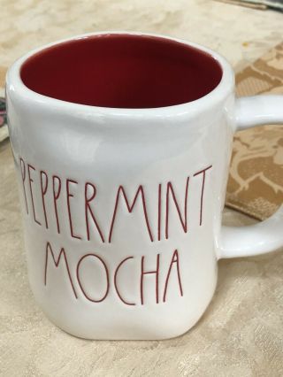 Rae Dunn Christmas Coffee/ Tea Ceramic Mug " Peppermint Mocha”