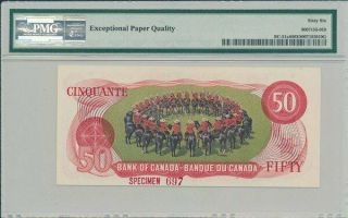 Banque du Canada =Bank of Canada Canada $50 1975 specimen PMG 66EPQ 2