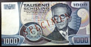 Austria Banknote 1000 Schilling,  P.  152 Au 1983 (specimen)