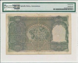 Reserve Bank India 100 Rupees ND (1937) Madras PMG 25 2