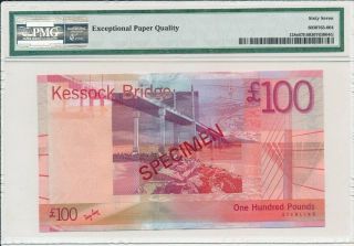 Bank of Scotland Scotland 100 Pounds 2007 Specimen Prefix AA PMG 67EPQ 2