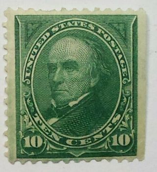 Us Scott 258 - 1894 10 Cent Webster - Dark Green - Unwatermarked - M/h/may Have Gum $300