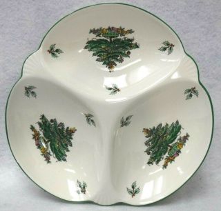 Spode England Christmas Tree Pattern 3 Part Divided Dish (s3324 - P)