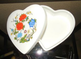 Aynsley Famille Rose Bone China Heart Trinket Box 4 
