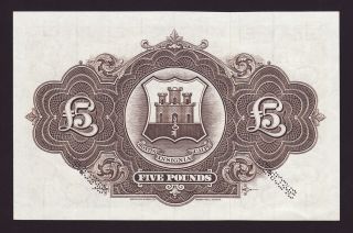 GIBRALTAR - 5 pounds,  1958 - P NOT LISTED - UNC - aUNC - VERY SCARCE 2