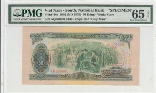 1966 (nd 1997) Viet Nam - South 50 Dong " Specimen " P - 44s Pmg 65 Epq Gem Unc