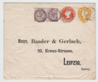 1900 4d And 1 1/2d Compound Sto Postal Stationery Envelope Uprated 1881 1d Lilac