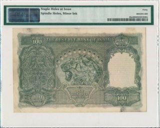 Reserve Bank India 100 Rupees ND (1943) PMG 40 2