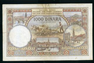 Yugoslavia 1000 dinara 1920 (1929) P24 - VF 2