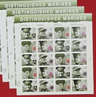 Three X 20 = 60 Of Distinguished Marines 37¢ Us Postage Stamps Scott 3961 - 3964