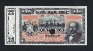Chile One Peso Nd (1898 - 1919) P15s Specimen Aunc - Unc
