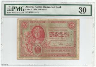Austria 20 Kronen 31.  3.  1900 P 5 Banknote Pmg 30 - Very Fine