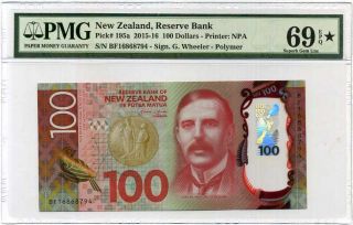Zealand 100 Dollars P 195 Polymer Gem Unc Pmg 69 Epq Extra Finest