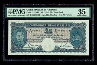Commonwealth Of Australia | 5£ | 1939 | Pick 27a | Pmg - 35