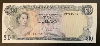 Bahamas 10 Dollars 1974 Banknote Gem Unc Rare Grade