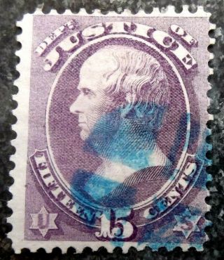 Buffalo Stamps: Scott O31 Justice Dept,  F/vf - Blue Wedge Cancel,  Cv = $200
