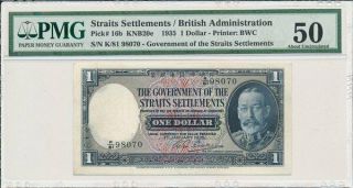 Government Of Straits Settlements $1 1935 Pmg 50