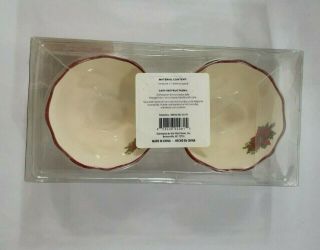 Better Homes and Gardens 2009 Limited Edition Poinsettia Small Bowls Set of 2 3
