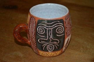 Hand Thrown Glazed Artisan Pottery Coffee Mug From Chile