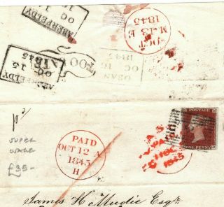 Gb Cover Mae West Scots Too Late Aberfeldy Numeral 2 Easdale 1d Red 1845 Ea55